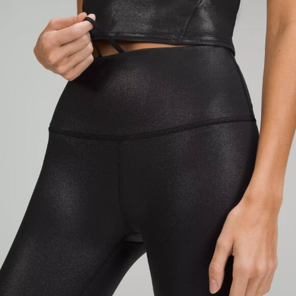 Lululemon Wunder Train HR 28” Special Edition Black Shine Foil - size 6 - Picture 2 of 10